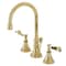 Kingston Brass KS2982CFL Century Widespread Bathroom Faucet W/ Brass Pop-Up, Brass KS2982CFL - alternate 1